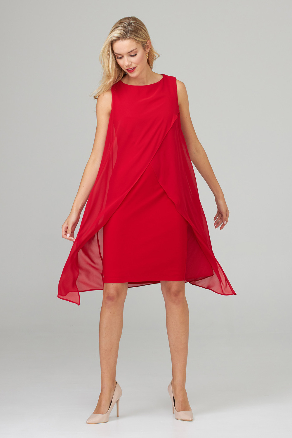 Joseph Ribkoff robe style 201220. Rouge A Levres 173