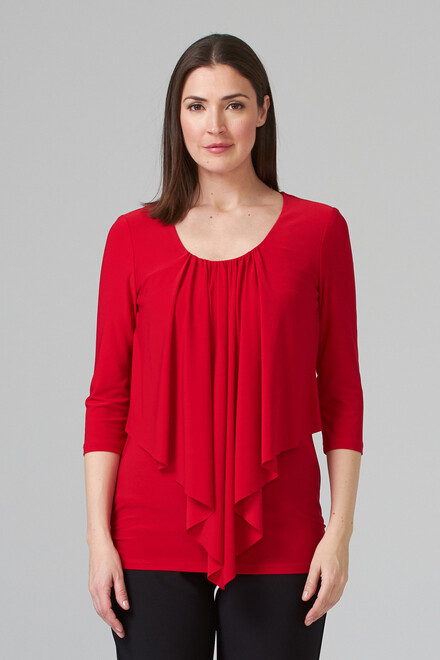 Joseph Ribkoff Tee-Shirt Style 201428. Rouge A Levres 173
