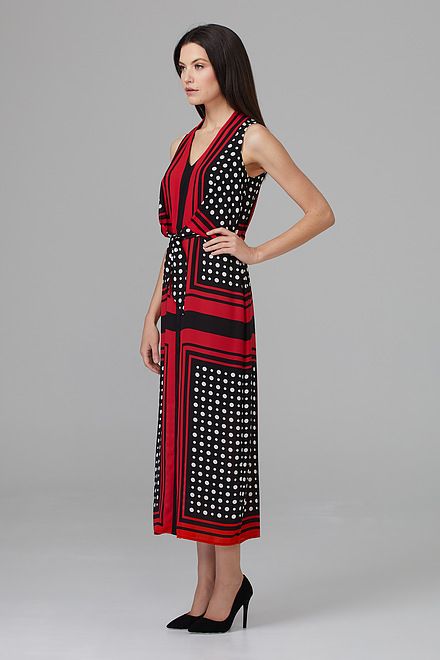 Joseph Ribkoff Dress Style 201462. Black/vanilla/lipstick Red. 3