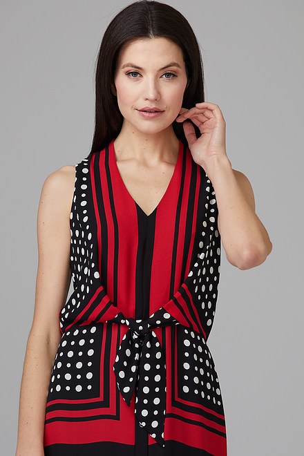 Joseph Ribkoff Dress Style 201462. Black/vanilla/lipstick Red. 5