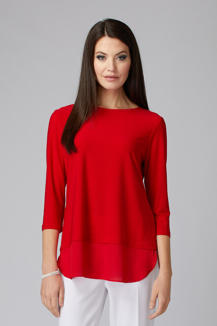 Joseph Ribkoff Tee-Shirt Style 201534. Rouge A Levres 173