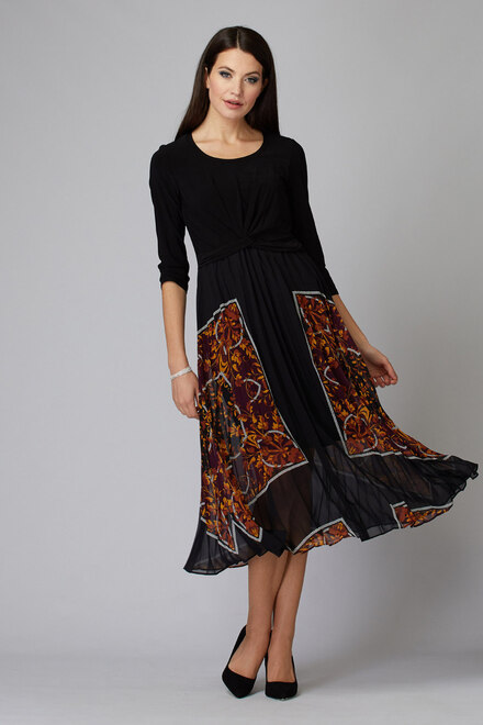 Joseph Ribkoff Dress style 194624. Black/multi