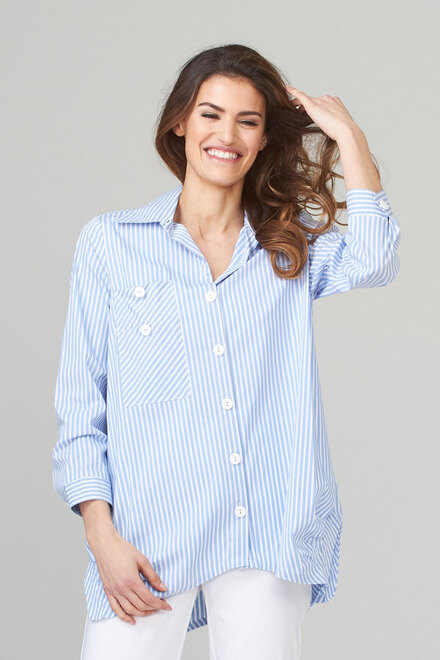 Joseph Ribkoff Shirt Style 202096. Blue/white