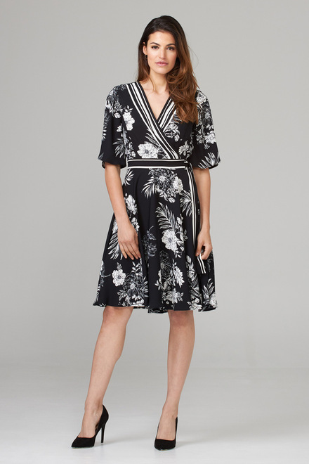 Joseph Ribkoff Dress Style 202119. Black/vanilla