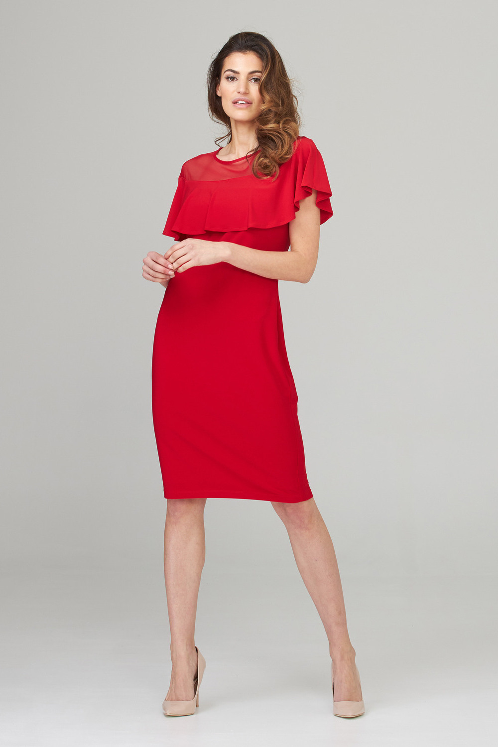 Joseph Ribkoff robe style 202125. Rouge A Levres 173
