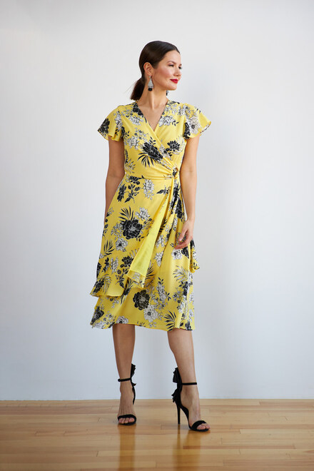 Joseph Ribkoff Dress Style 202425. Sunshine/black
