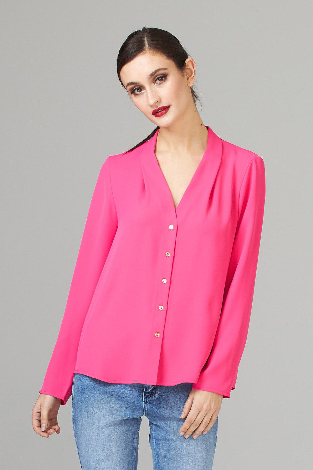 Joseph Ribkoff Shirt style 194419. Hyper Pink
