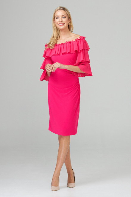 Joseph Ribkoff Dress Style 201002. Hyper Pink