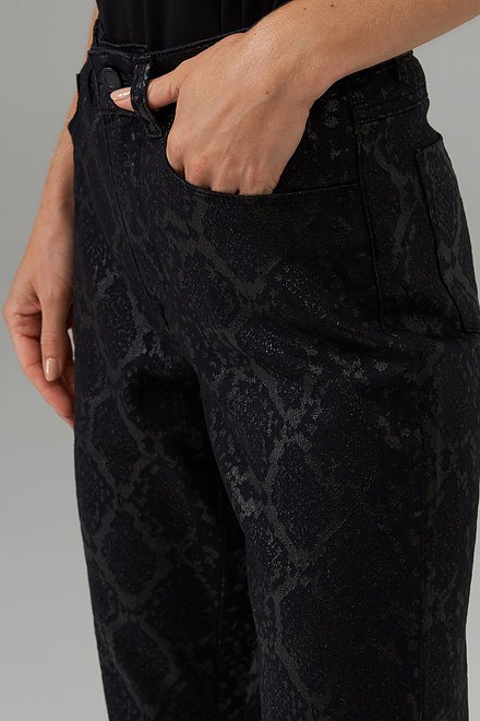 Joseph Ribkoff Snakeskin print high waist pants style 203075. Black. 6
