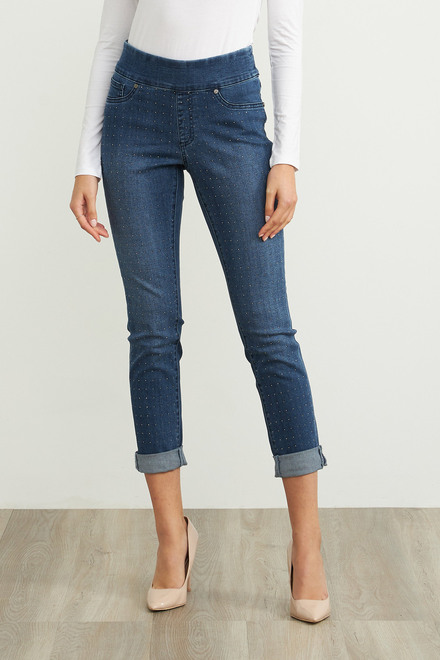 Joseph Ribkoff Studded Jeans Style 203139. Blue