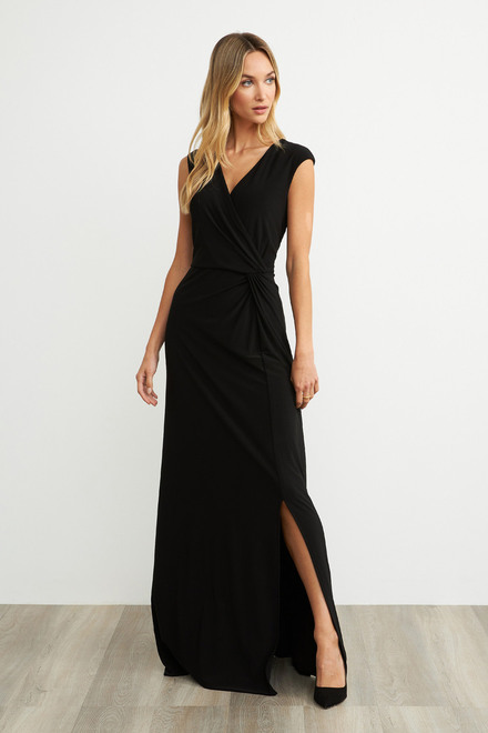 Joseph Ribkoff Wrap Maxi Dress Style 203195. Black