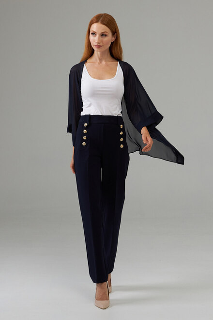 Joseph Ribkoff Front gold button pants style 203583. Midnight Blue 40