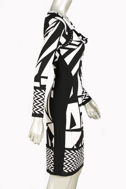 Joseph Ribkoff dress style 34901. Off White/black