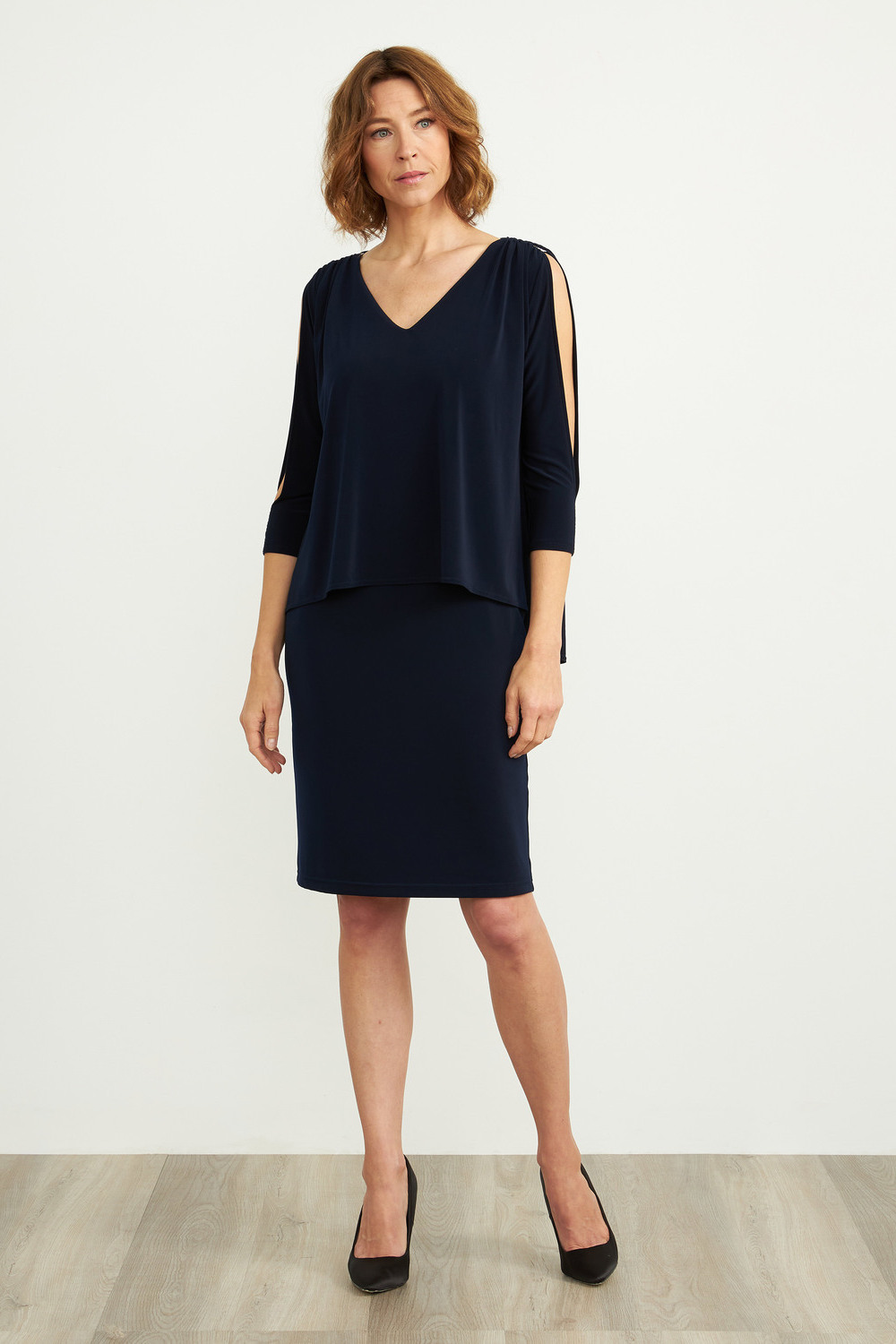 Joseph Ribkoff V-neck Dress Style 204109. Midnight Blue