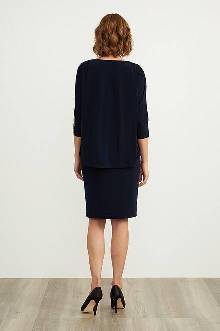 Joseph Ribkoff V-neck Dress Style 204109. Midnight Blue. 2