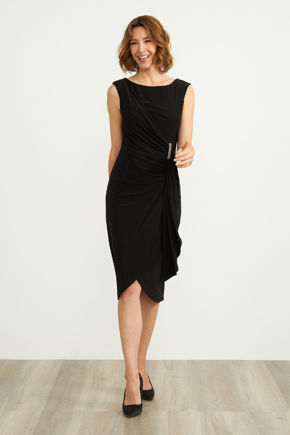 Joseph Ribkoff Jewel Detail Dress Style 204231. Black