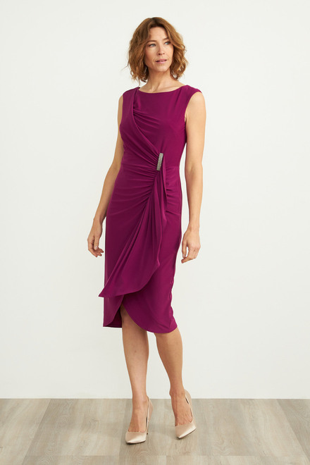 Joseph Ribkoff Jewel Detail Dress Style 204231. Magenta