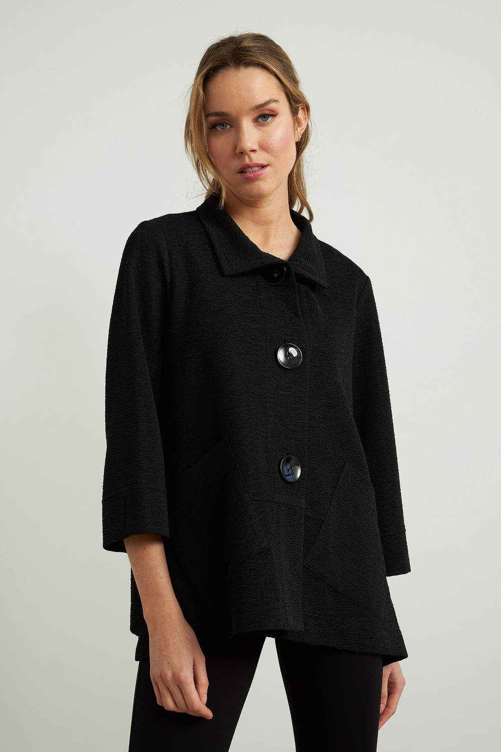 Joseph Ribkoff Button-Up Jacket Style 211019. Black