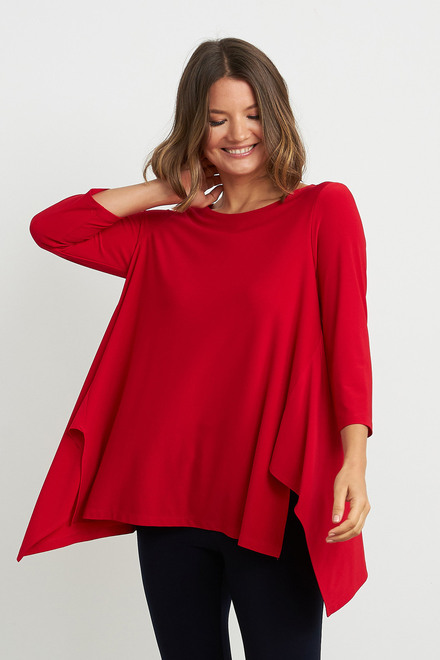 Joseph Ribkoff Relaxed Fit Top Style 211032b. Lipstick Red 173
