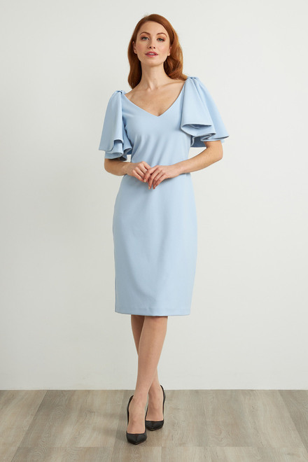 Joseph Ribkoff Cape Sleeve Dress Style 211224. Moonlight
