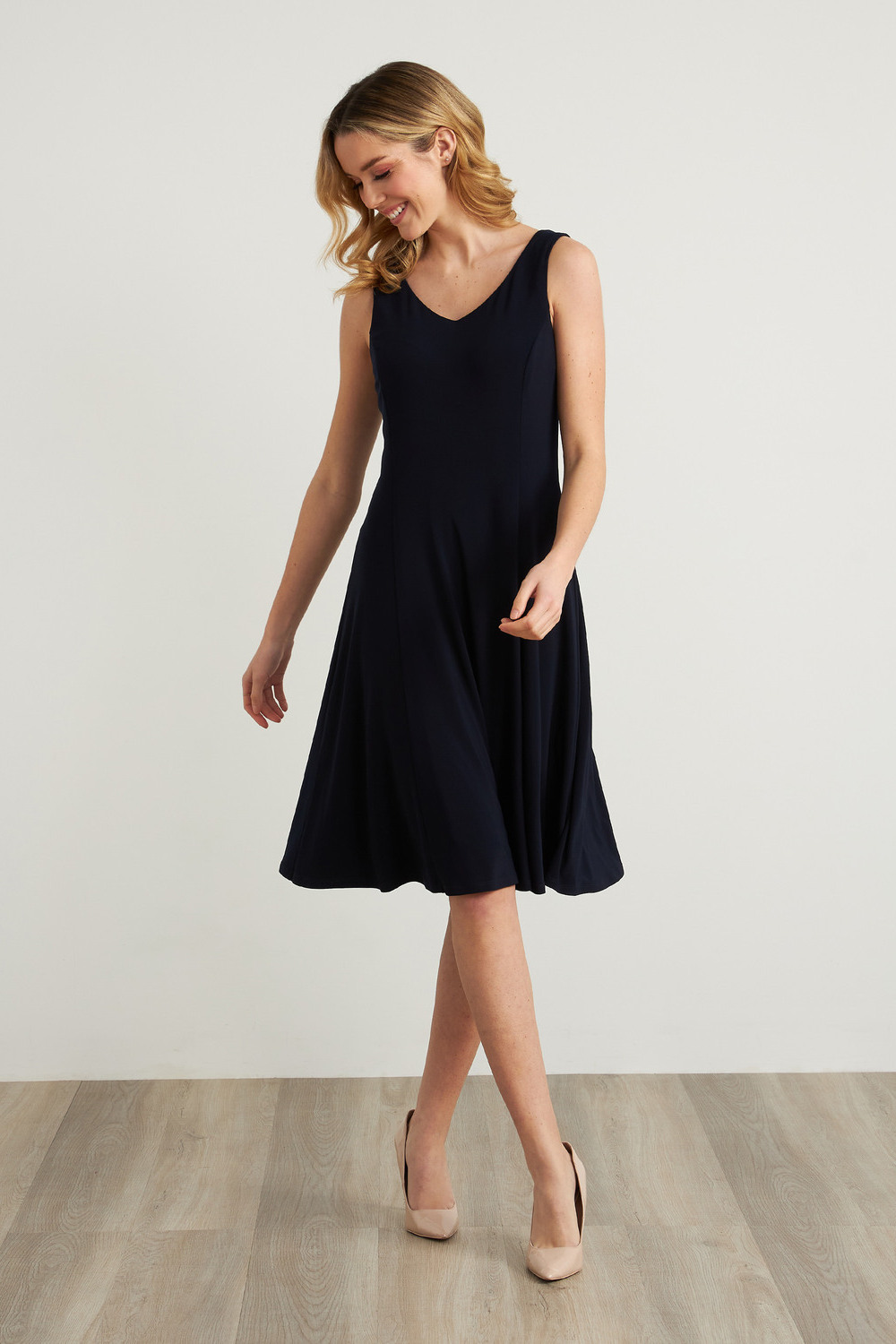 Joseph Ribkoff Fit & Flare Dress Style 211316. Midnight Blue