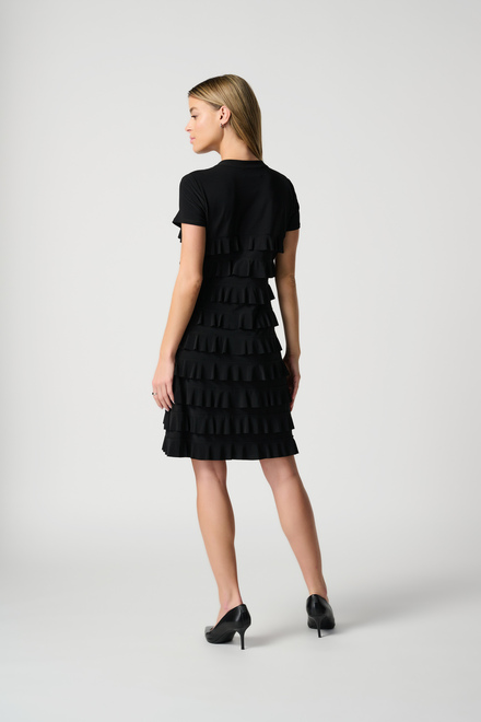 Ruffled T-Shirt Dress Style 211350. Black. 4