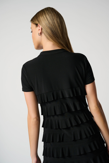 Ruffled T-Shirt Dress Style 211350. Black. 5