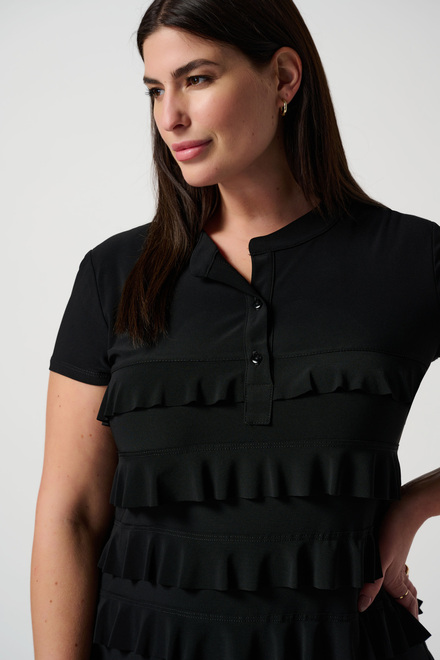 Ruffled T-Shirt Dress Style 211350. Black. 7