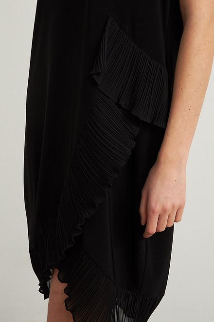 Joseph Ribkoff Frilled Dress Style 212026. Black