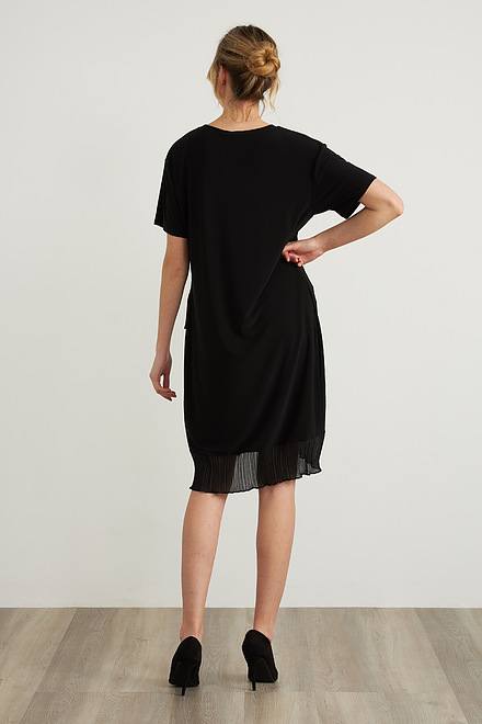 Joseph Ribkoff Frilled Dress Style 212026. Black. 2