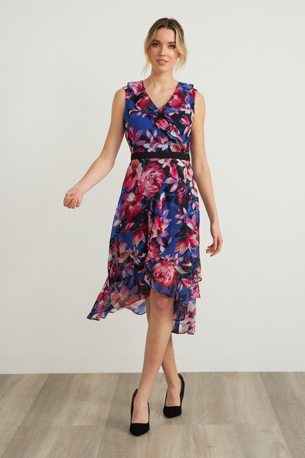 Joseph Ribkoff Floral V-Neck Dress Style 212169. Multi