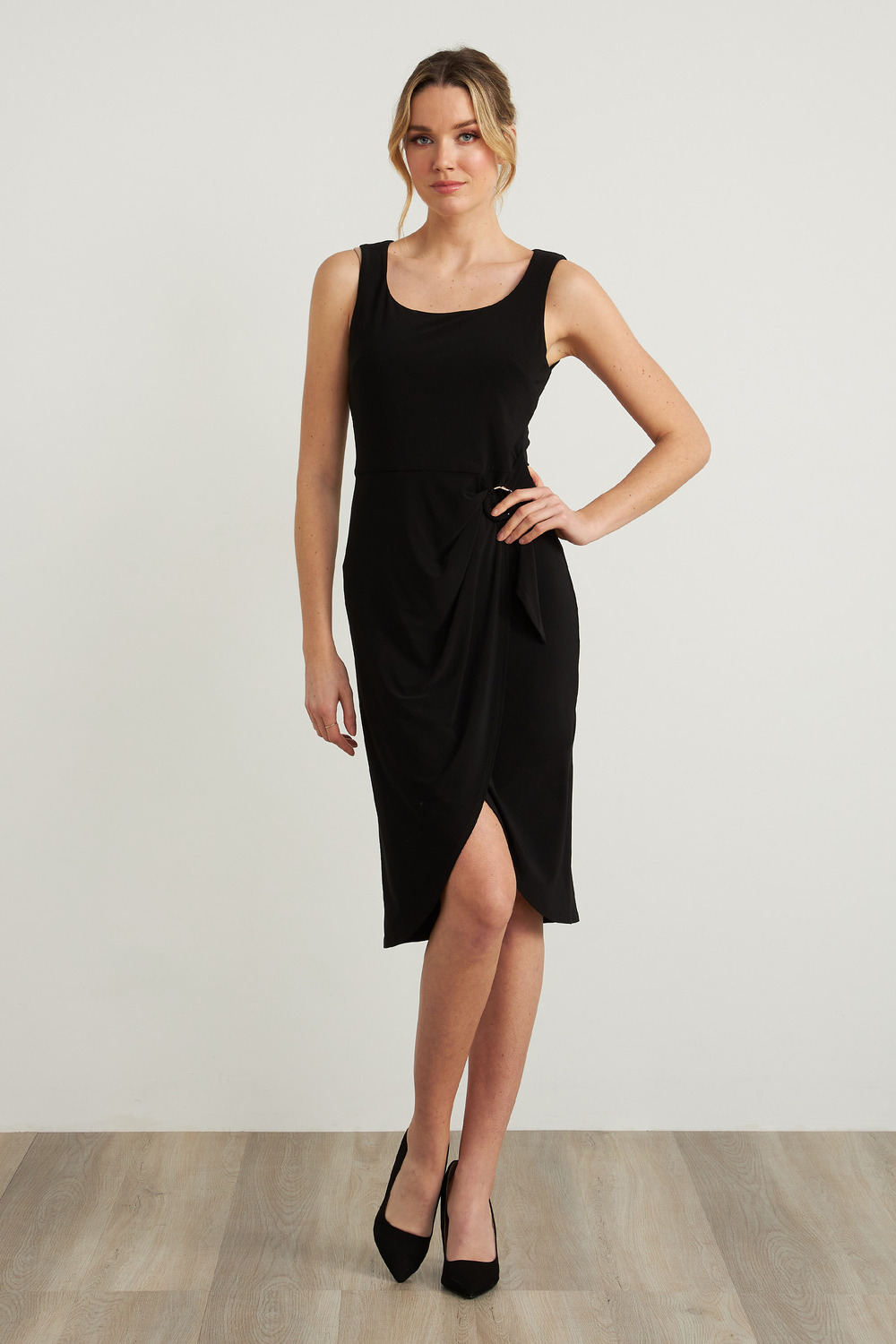 Joseph Ribkoff Ring Accent Dress Style 212265. Black
