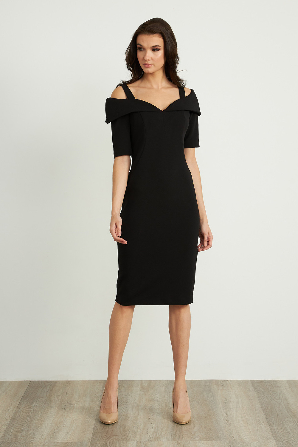 Joseph Ribkoff Bardot Dress Style 203645. Black