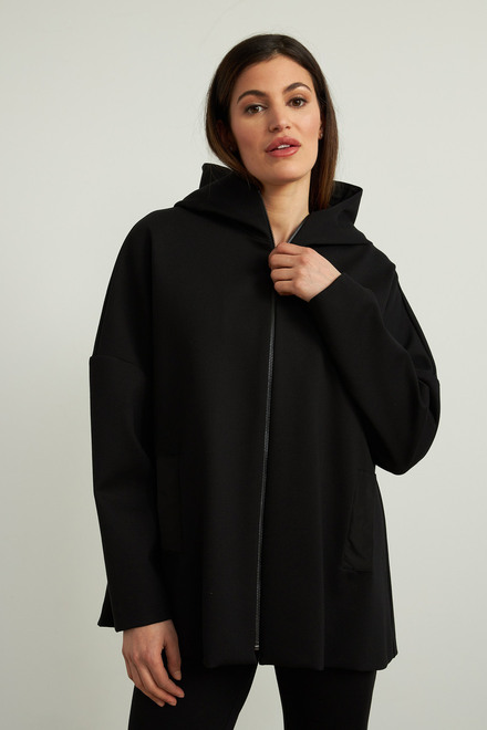Joseph Ribkoff Hooded Jacket Style 213005. Black