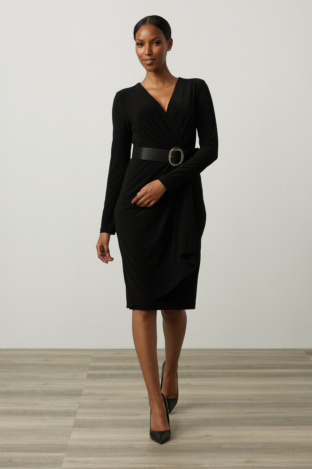 Joseph Ribkoff Wrap Dress Style 213103. Black