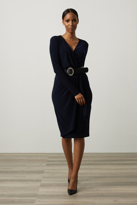 Joseph Ribkoff Wrap Dress Style 213103. Midnight Blue 40