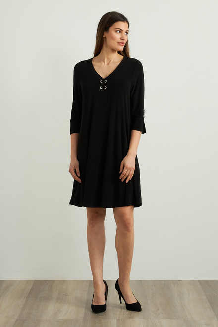 Joseph Ribkoff Fit &amp; Flare Dress Style 213361. Black