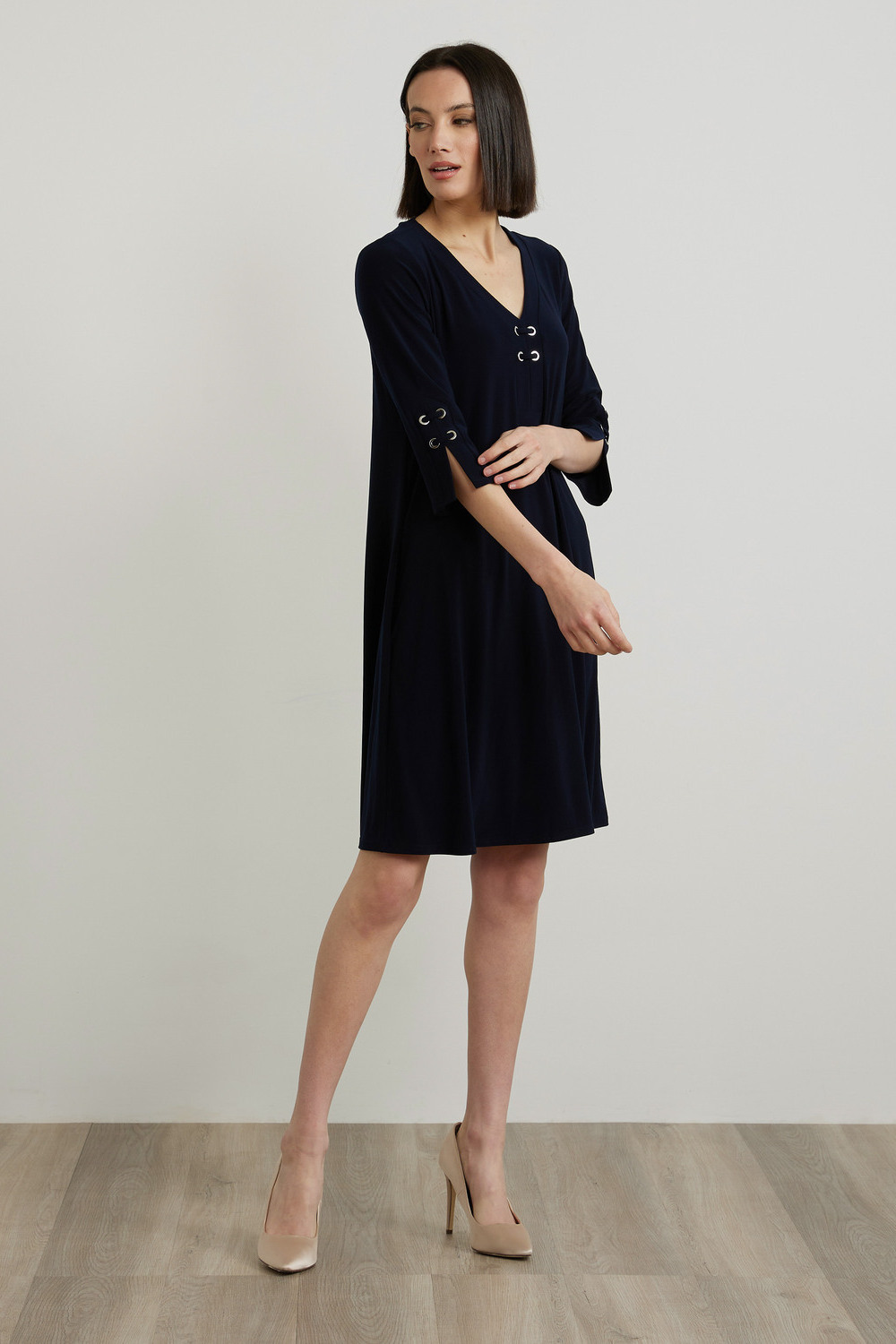 Joseph Ribkoff Fit & Flare Dress Style 213361. Midnight Blue