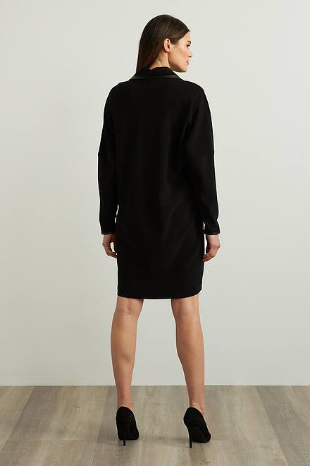 Joseph Ribkoff Leatherette Accent Dress Style 213415. Black. 2