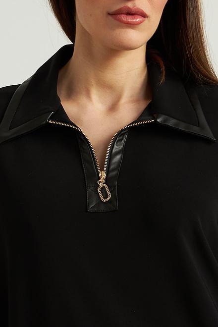 Joseph Ribkoff Leatherette Accent Dress Style 213415. Black. 5