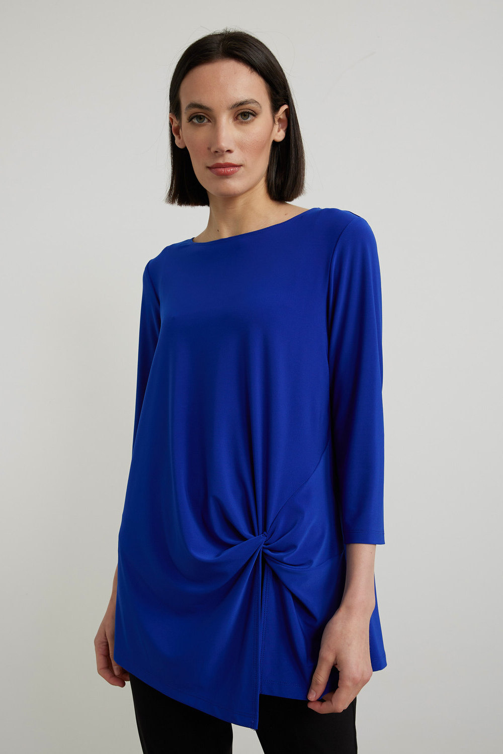 Joseph Ribkoff Knotted Front Top Style 213584. Royal Sapphire 163