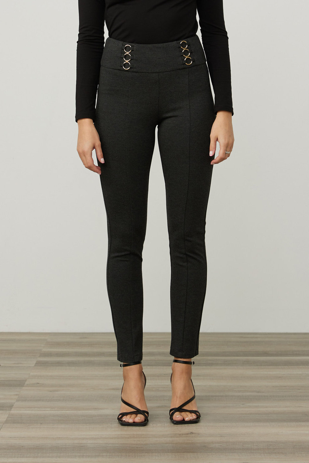 Joseph Ribkoff Slim Fit Pants Style 213651. Charcoal Grey