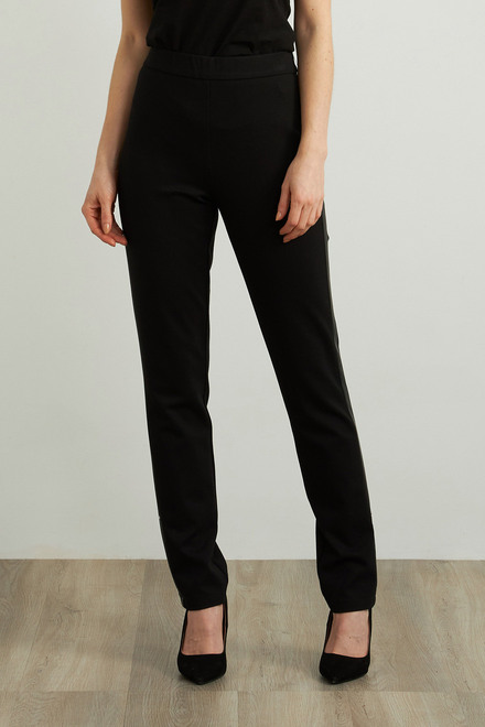 Joseph Ribkoff Faux Leather Accent Pants Style 213652. Black