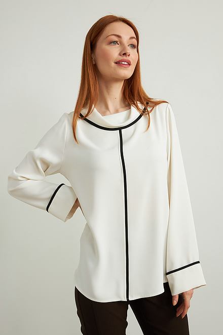 Joseph Ribkoff Contrast Piping Blouse Style 213659