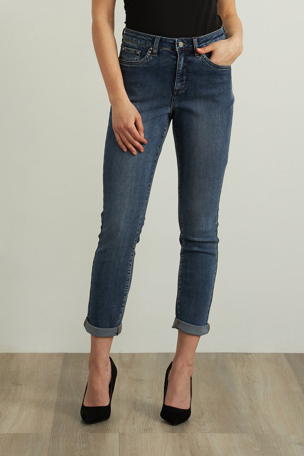 Joseph Ribkoff Straight Leg Jeans Style 213942. Denim Medium Blue