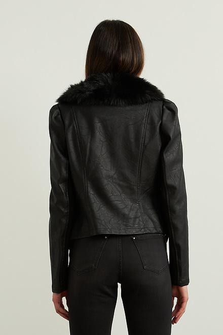 Joseph Ribkoff Faux Fur Jacket Style 213963. Black. 3