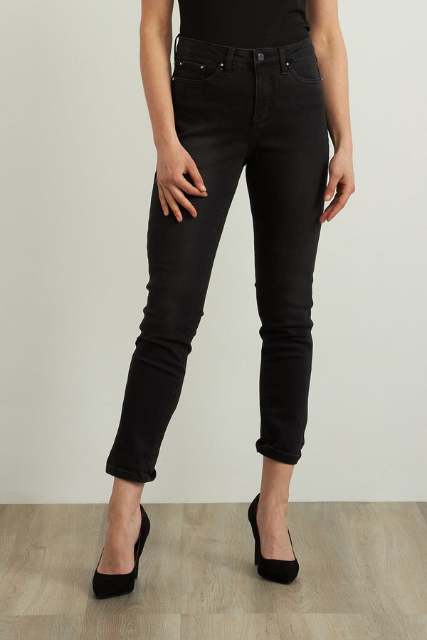 Joseph Ribkoff Cropped Jeans Style 213966. Charcoal/Dark Grey