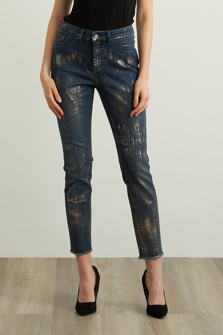 Joseph Ribkoff Foiled Jeans Style 213978. Indigo
