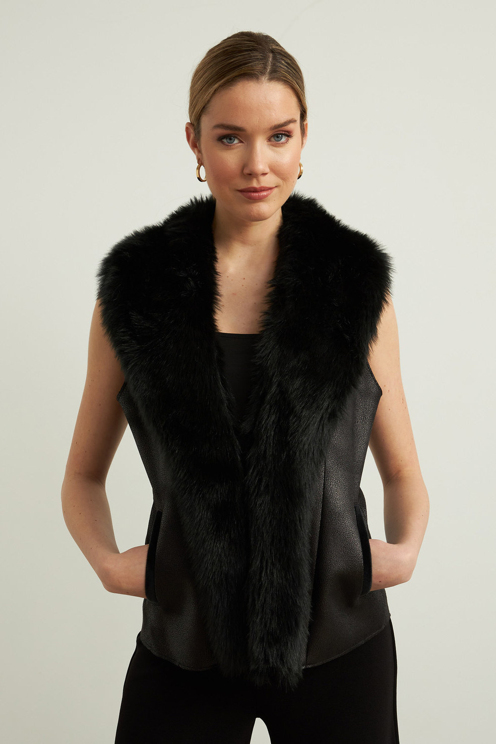 Joseph RIbkoff Faux Fur Vest Style 213996. Black