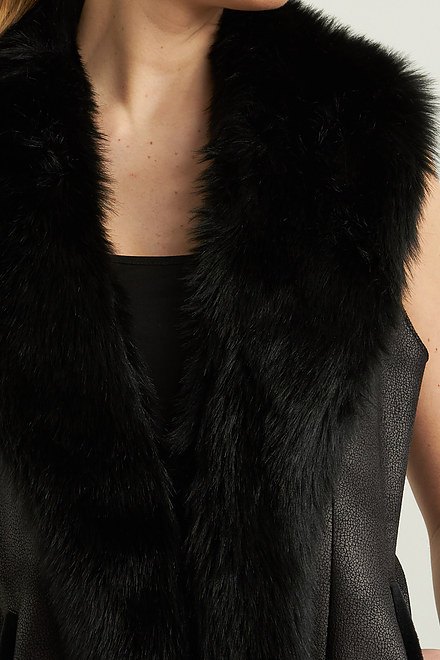 Joseph RIbkoff Faux Fur Vest Style 213996. Black. 4